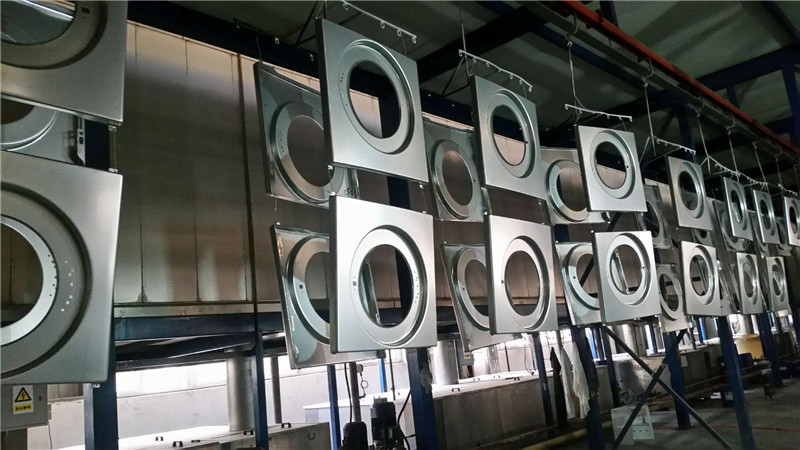 2鍍(dù)鋅闆噴(pen)塑（洗衣(yi)機）噴淋(lín)陶化